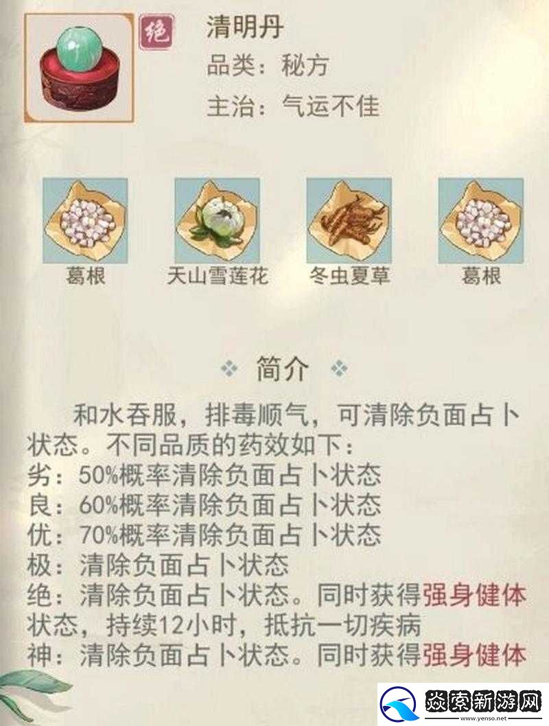 江湖悠悠食谱酒谱与完美药方全攻略指南