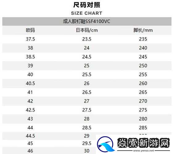 欧洲尺码日本尺码美国专线