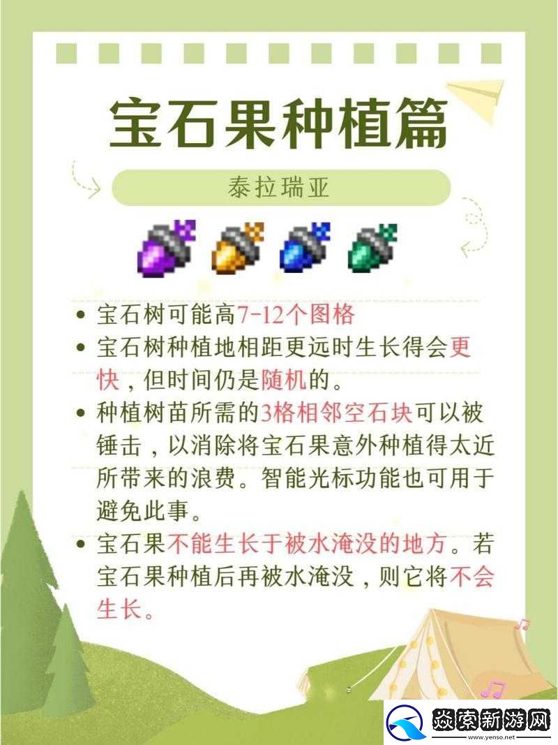 泰拉瑞亚宝石树怎么种