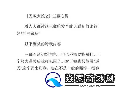 无双大蛇Z全角色攻略与蜀国通关心得