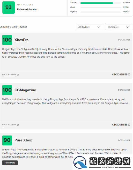 龙腾4M站不同平台评分差异大引热议