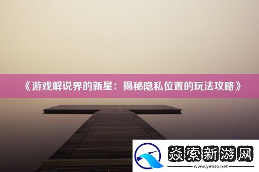 游戏解说界的新星