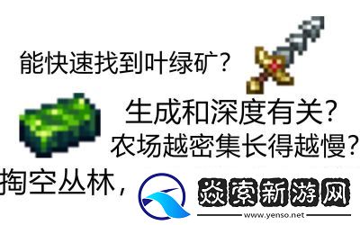 泰拉瑞亚叶绿矿的生长条件及方法