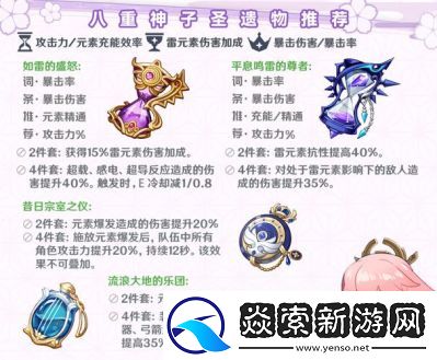 原神八重神子如何搭配圣遗物推荐圣遗物选择