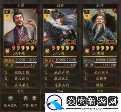 三国志战略版平民武将配置推荐集锦