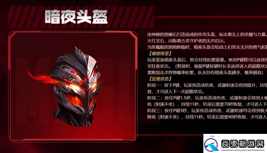 逆战暗夜头盔属性