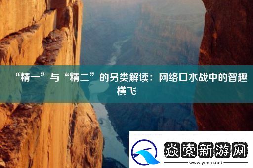 “精一”与“精二”的另类解读