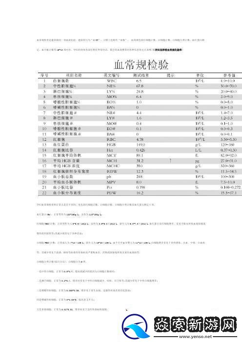 血RT检查怎样算正常