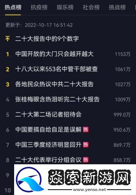 11月9日抖音热搜榜