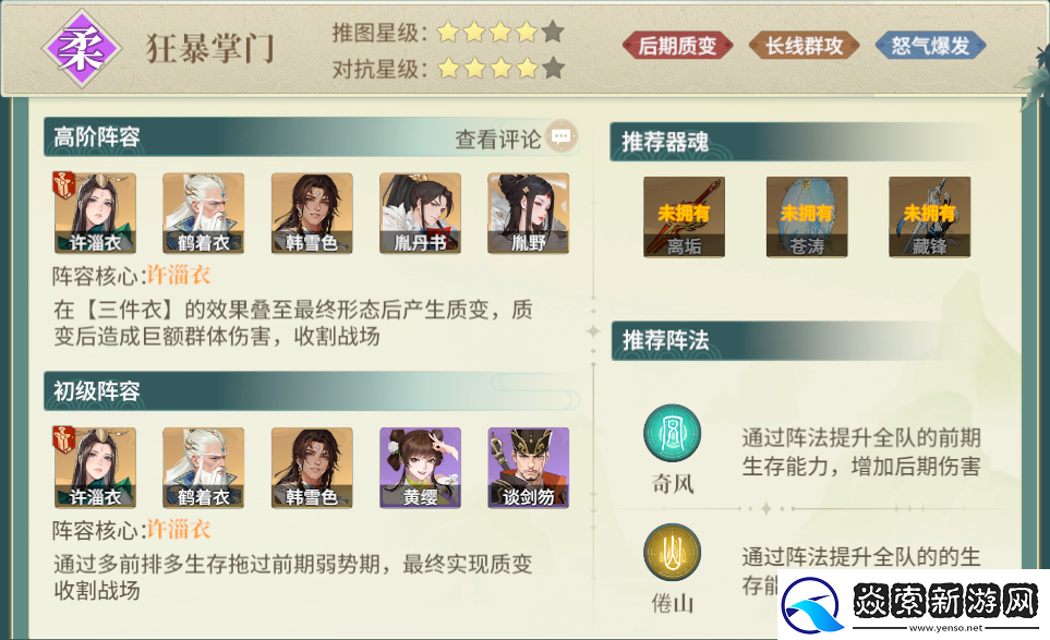 江湖如梦主流阵容搭配指南