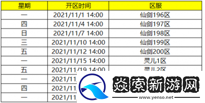 神仙道3开服时间表查询