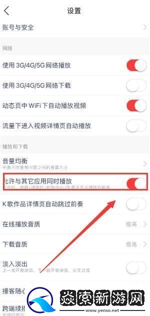 网易云音乐与其他应用同时播放怎么设置
