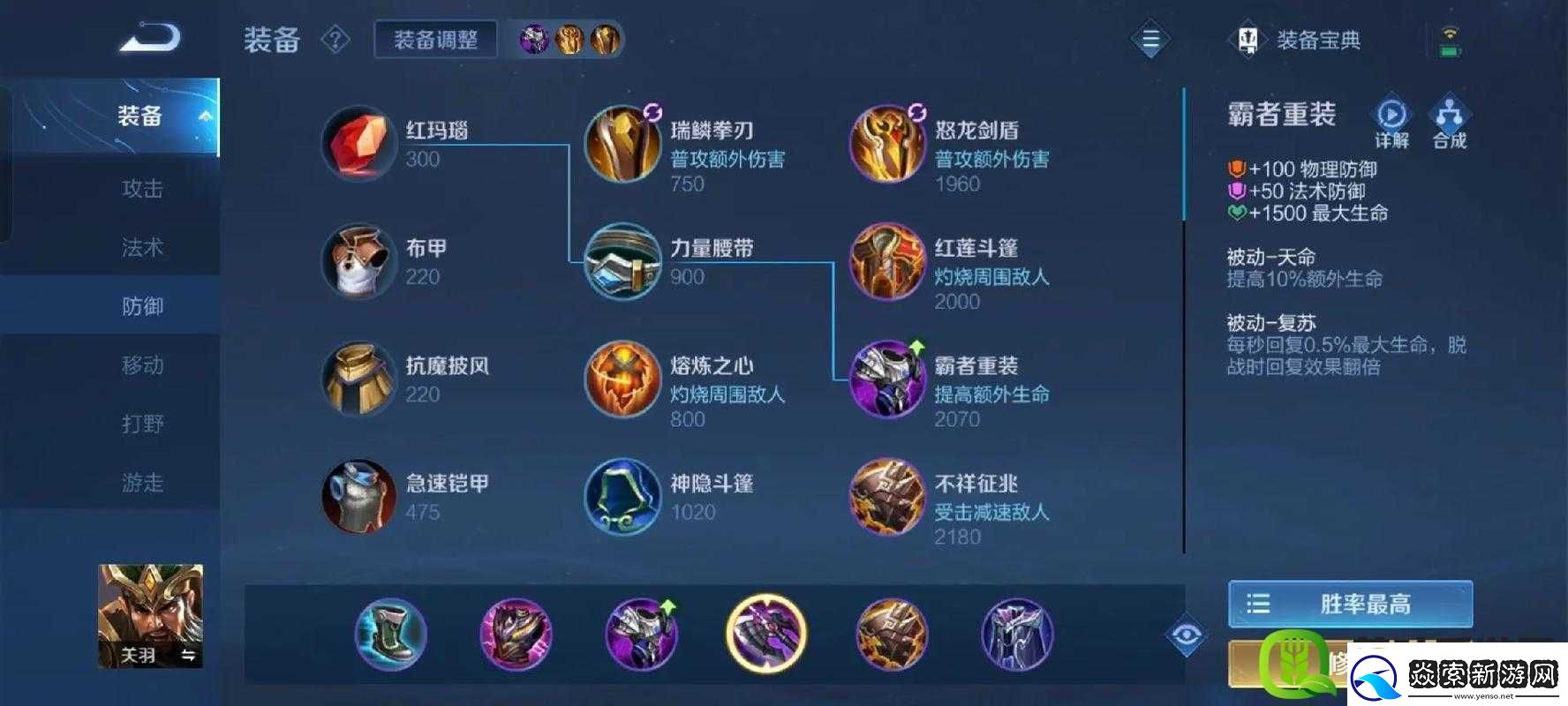 王者荣耀关羽出装解析全方位详细解读关羽的最佳出装策略及思路