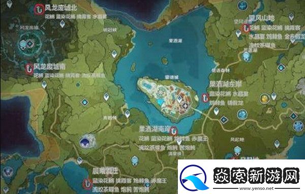 原神蒙德钓鱼地点分布图位置有哪些