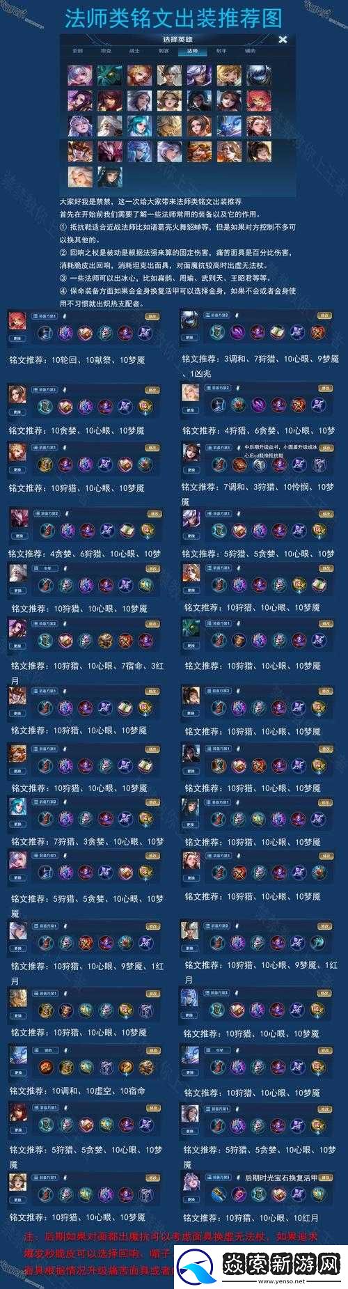 王者荣耀S10赛季法师通用铭文搭配攻略及详细解析