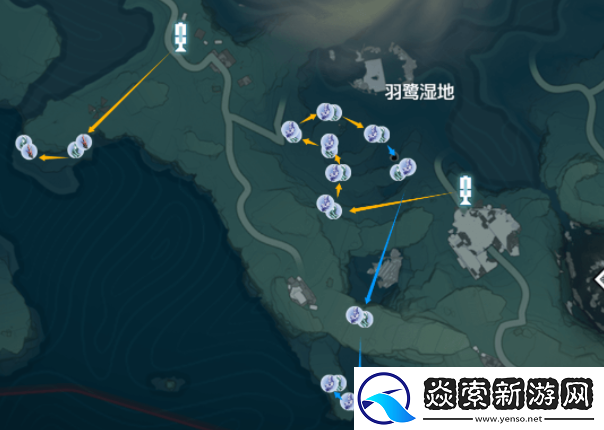 鸣潮植珀/紫晶簇/红针晶簇/辉萤石采集路线