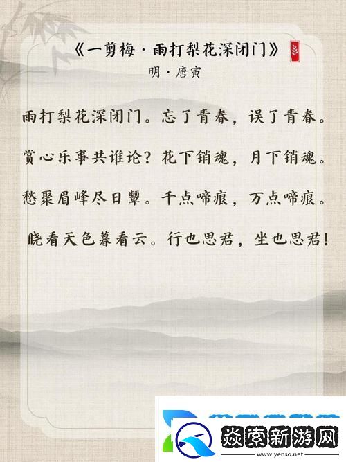 在春雨纷飞的梨花下