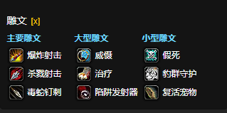 wow魔兽世界CTM怀旧服生存猎雕文选择