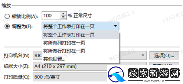 打印机怎么调整打印尺寸