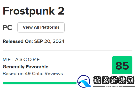 冰汽时代2媒体评分解禁