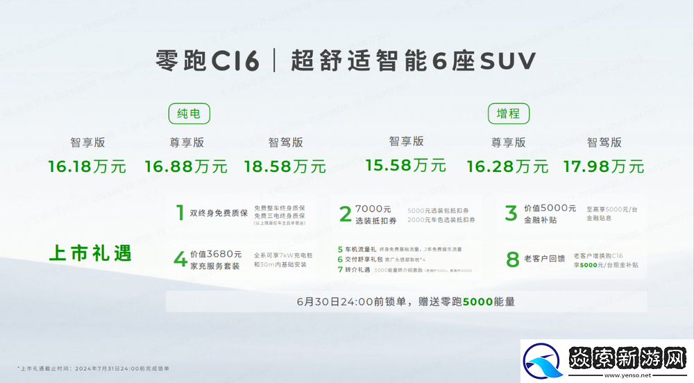 超舒适智能大6座SUV零跑C16正式上市