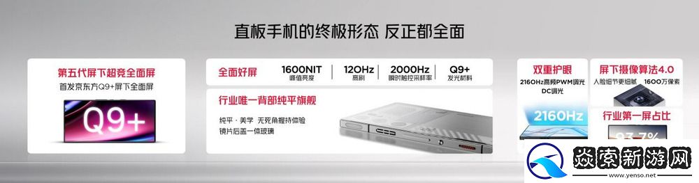 行业唯一纯平背板+超竞全面屏